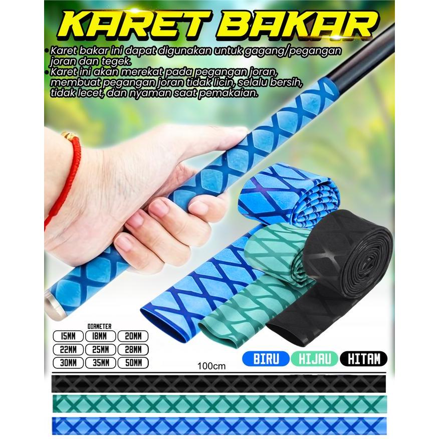 Grip Karet Bakar Pelindung Joran Tegek 1 Meter Motif X