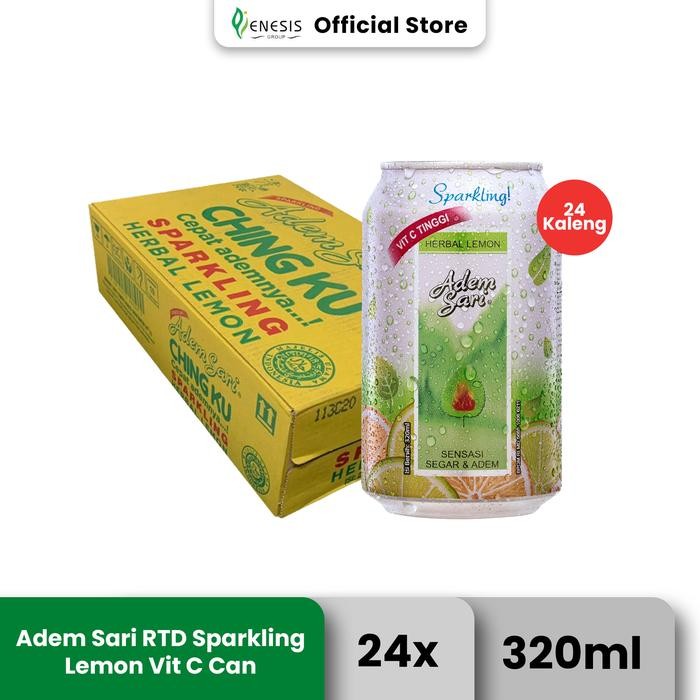 

oW.galiban - Adem Sari Ching Ku Minuman Penyejuk Lemon Sparkling Kaleng 320ml 1 Karton