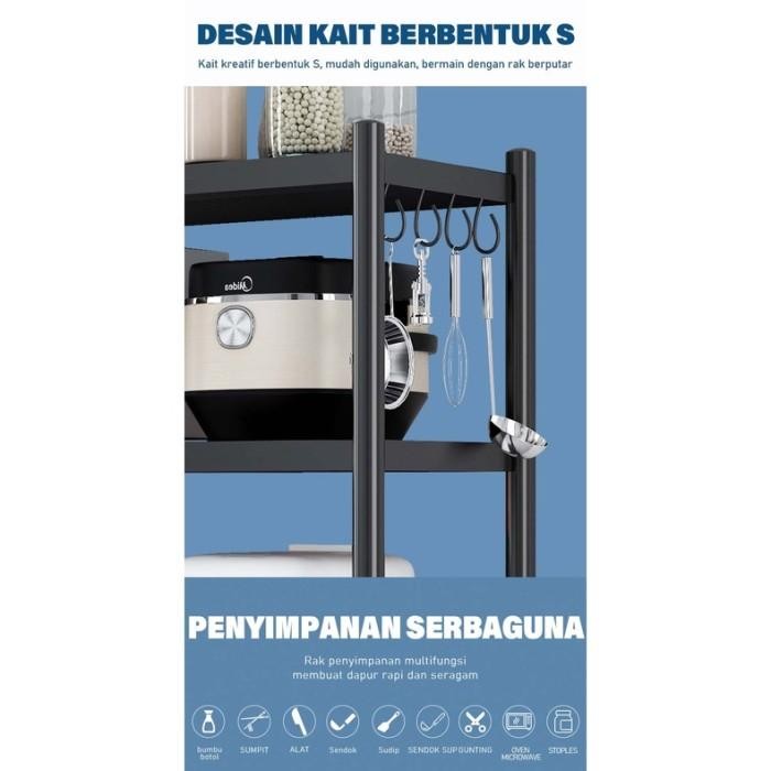 NETEL Rak Microwave Susun Rak Dapur Minimalis Rak Oven Serbaguna