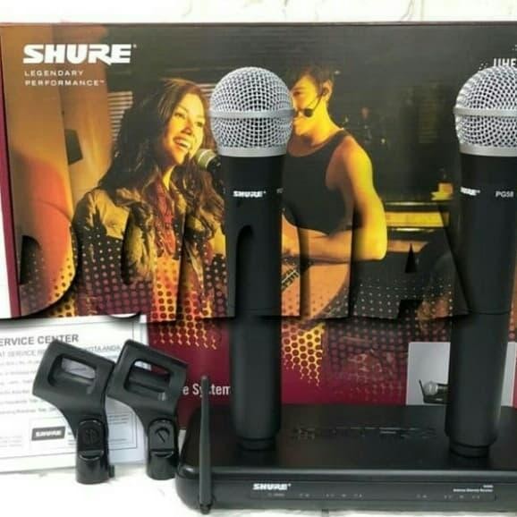 mic wireless shure svx 288 pg 58 /Mic shure SVX288 PG58 double handle