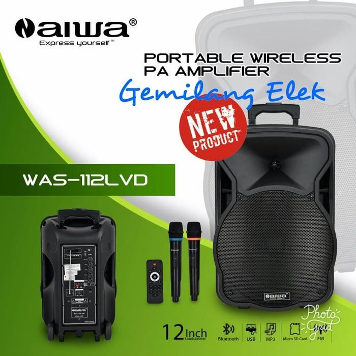 Speaker Portable Wireless Meeting AIWA WAS-112LVD