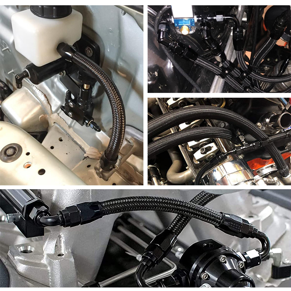 1M/2M/3M/5M An4 An6 An8 An10 Car Fuel Hose Oil Gas Cooler Hose Line Pipe Tube Nylon Stainless Steel