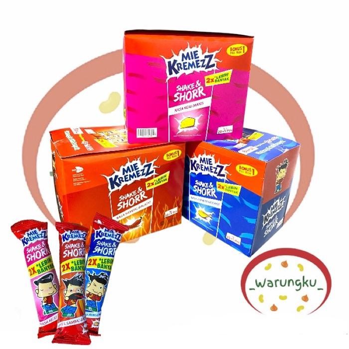 

Pilihan- [Box] Mie Kremez Shorr Isi 1 Box 10Pcs Eceran 1000 Mi Kremes Shake Snack