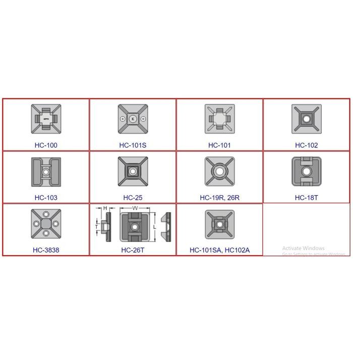 

Hc-102 - Self Adhesive Tie Mount Kss Original Size 28.6 X 28.6 X 5.3