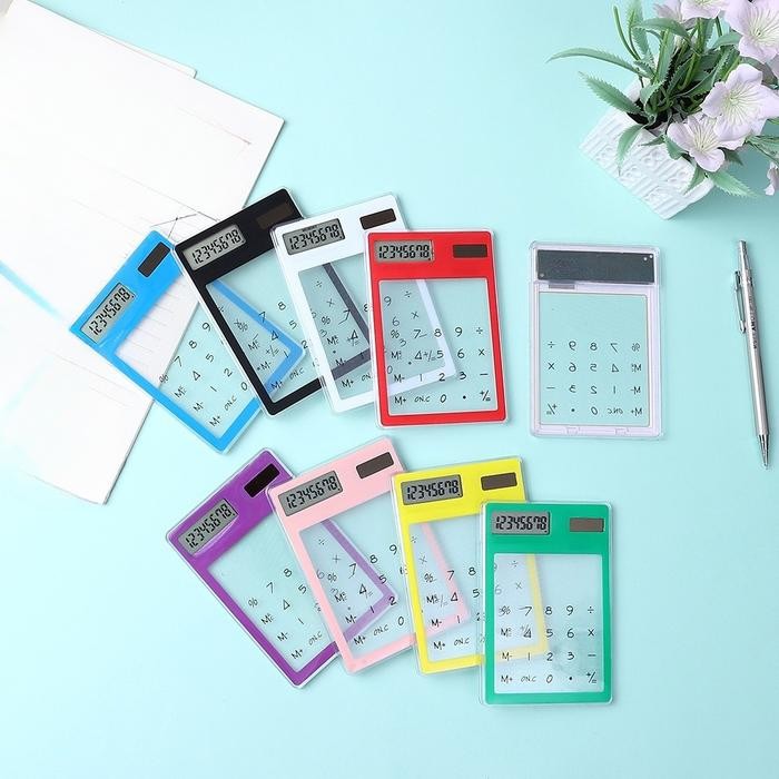 

YBL- Kalkulator Mini Aesthetic Calculator Mini Portable Ultra Tipis Transparan 8 Digit Lcd