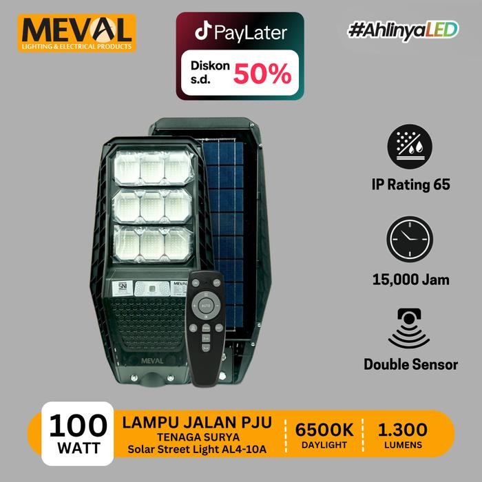 MEVAL Lampu Jalan PJU Tenaga Surya Solar Panel Street Light - 100W dan 200W