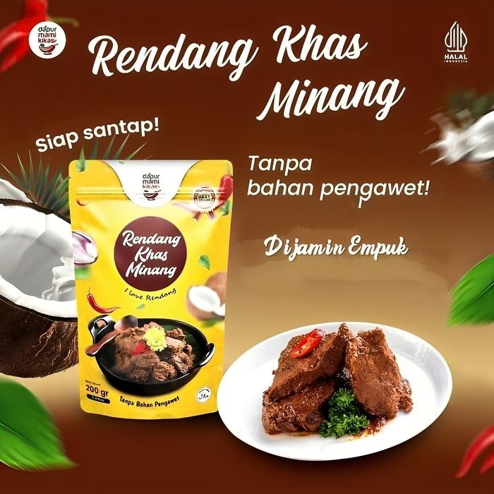 

ASLI Rendang Khas Minang 200g Dapur Mami Kikas Makanan Siap Saji READY STOCK