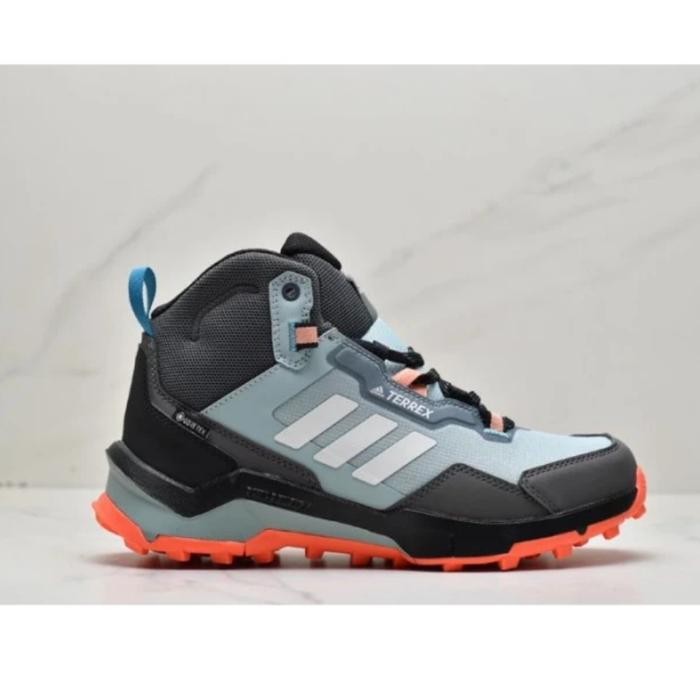 Sepatu Adidas Terrex Ax4 Mid Gtx Core Blue Grey Orange Original