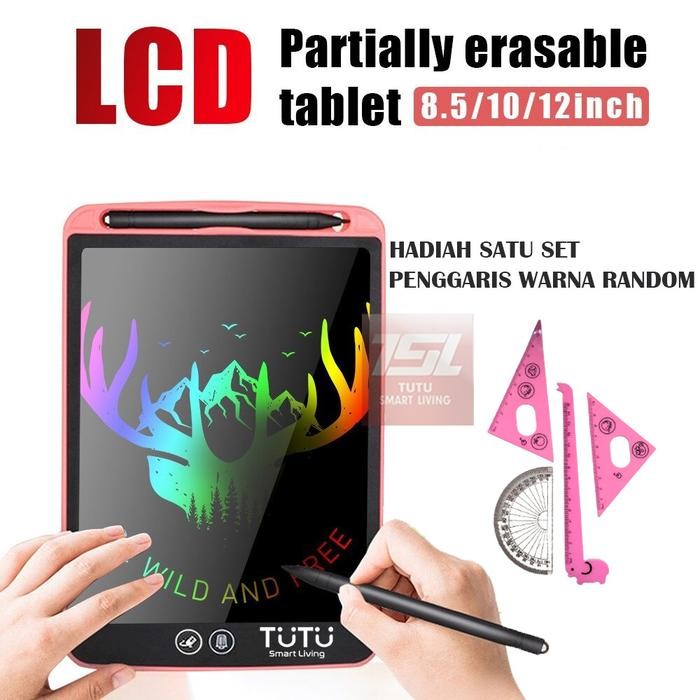 

NEW PRODUK PAPAN TULIS ANAK-DEWASA LCD WRITING TABLET 12"DGN PARTIAL DELETE WARNA TUTI FRUITY