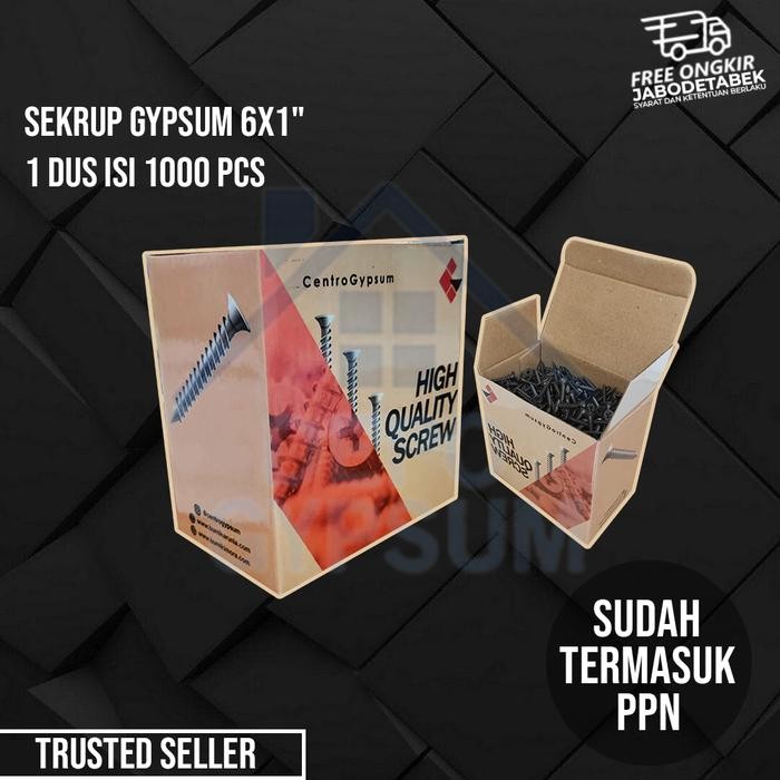 Cuci Gudang Sekrup Gypsum 6X1" 1 Dus Isi 1000 Pcs Sekrup Gypsum Isi 1.000 Pcs