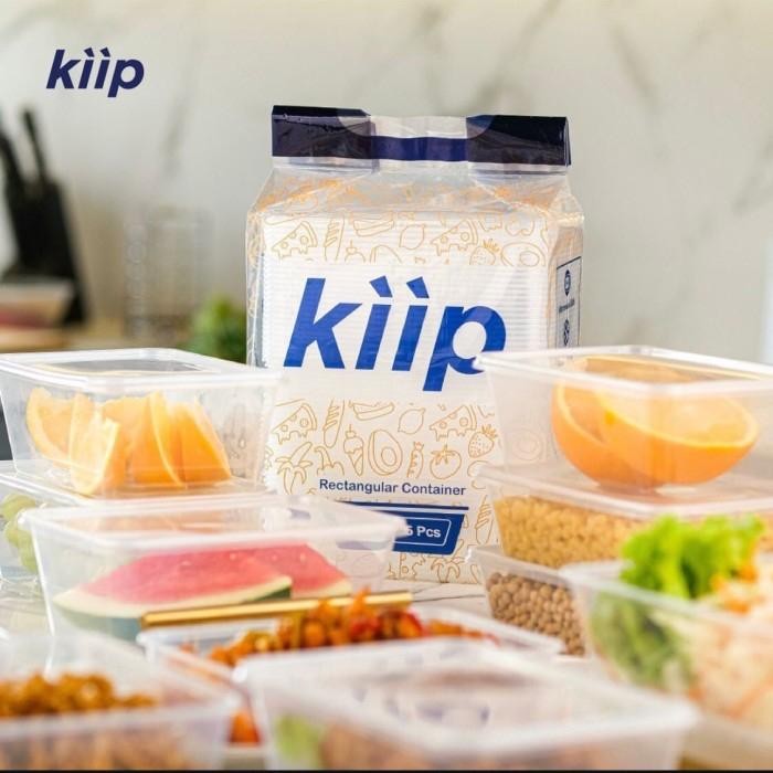 

Food Container 1 DUS merek KIIP Thinwall Square Kotak Makan Besar Isi 150 Pcs Reusable PREMIUM