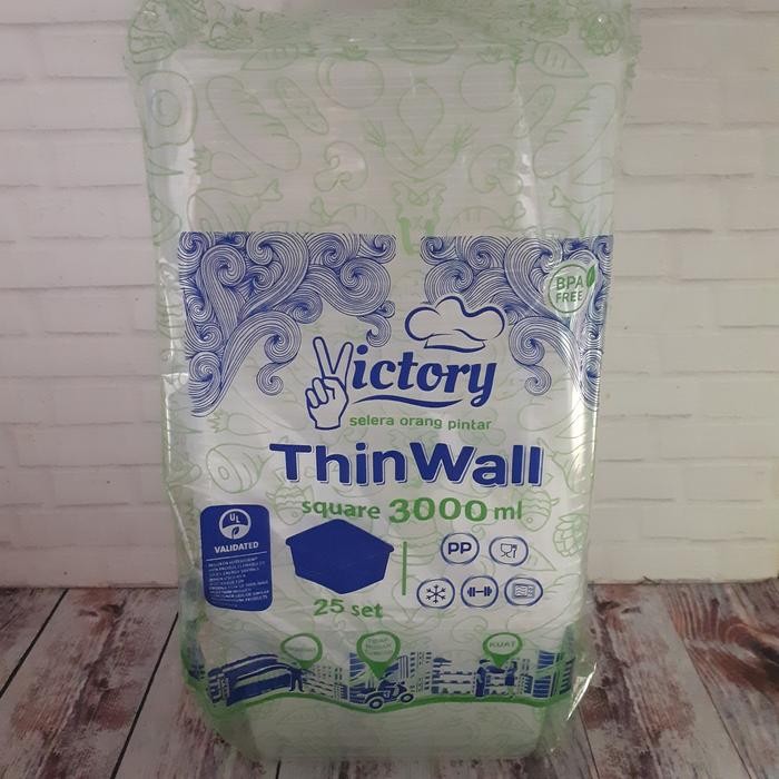

Thinwall victory persegi tempat kotak makan plastik 3000ml @25 bkn DM