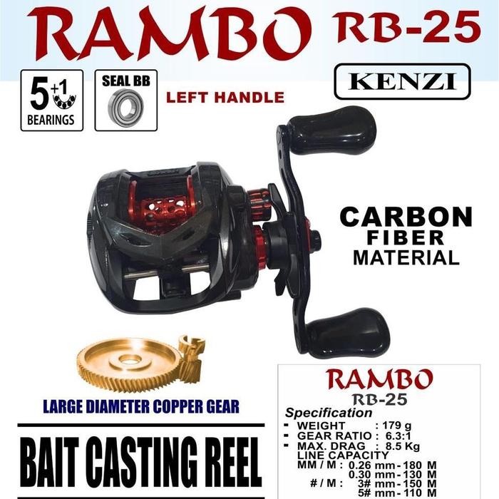 Reel Kenzi Rambo Rb-25 Bait Casting Untuk Joran Bc Pancing