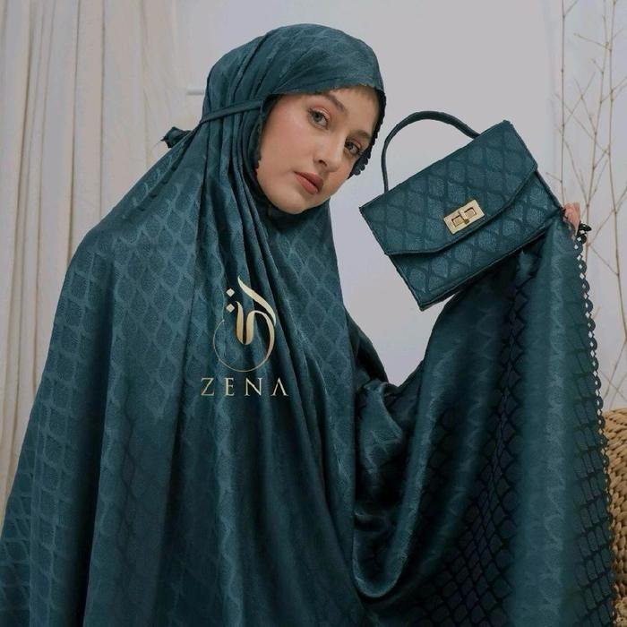 Mukena Zena- Mukena dewasa 2in1 silk Jaguar mewah Malaika