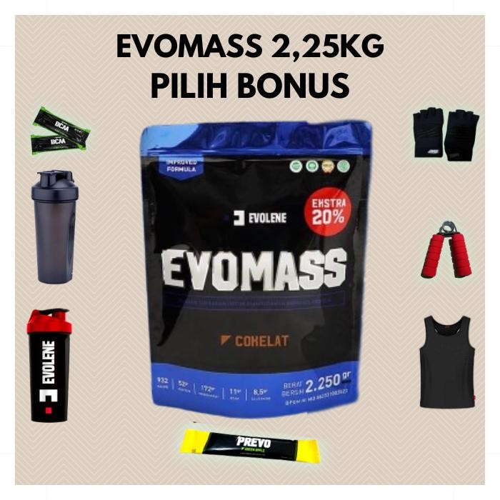 EVOMASS 2.25KG / 5 LBS EVOLENE ORIGINAL SUSU PROTEIN GAINER ORI BPOM