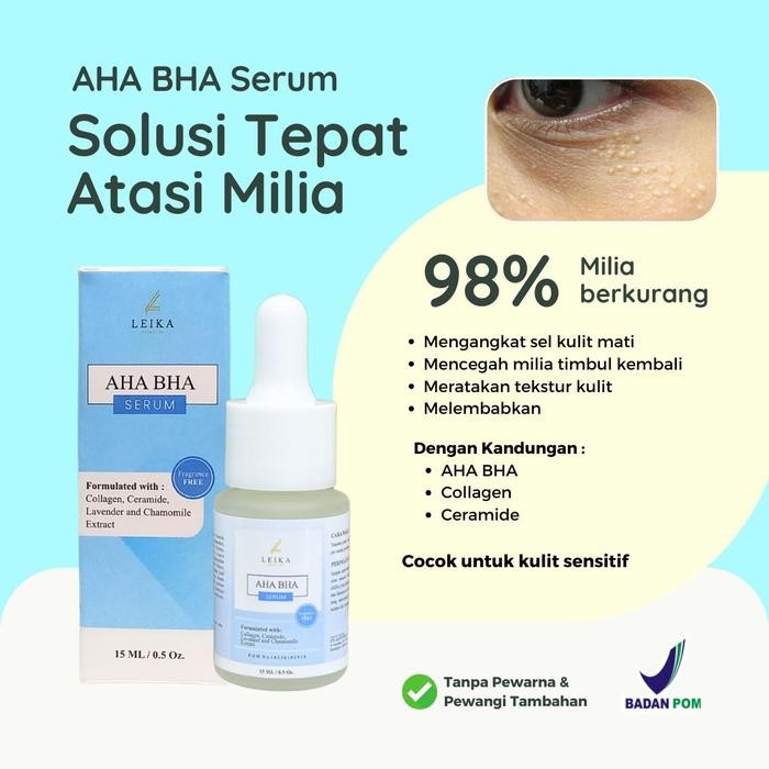 Pilihan- Serum Aha Bha Bpom Leika Skincare Serum Khusus Milia Bruntusan Jerawat