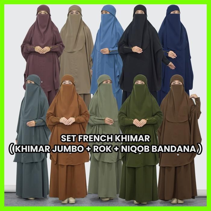 Pilihan- Set Khimar Syari Jumbo (Hijab + Rok + Niqab) - French Hijab - Busana Muslimah By Hijab