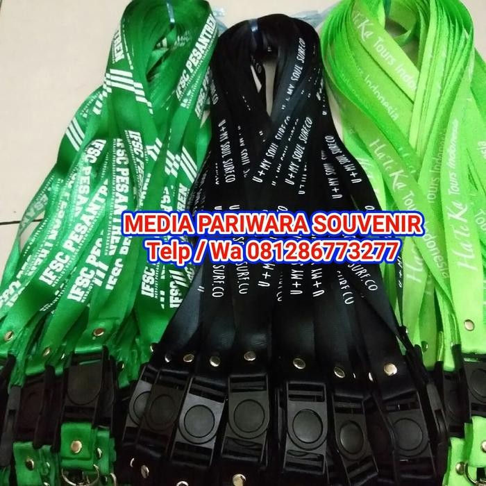 

New tali name tag sablon logo / tali lanyard Custom logo perusahaan