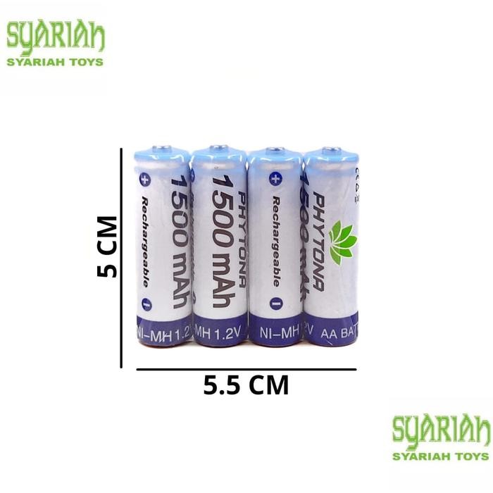 RJ Baterai cas AA ORIGINAL PHYTONA 1500mAH 1.2VOLT RECHARGEABLE SNI