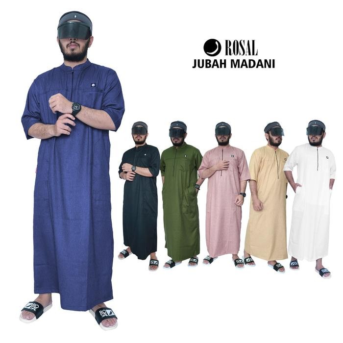 Pilihan- Rosal Jubah Pria Gamis Pria, Jubah Madani Premium - Katun Madinah