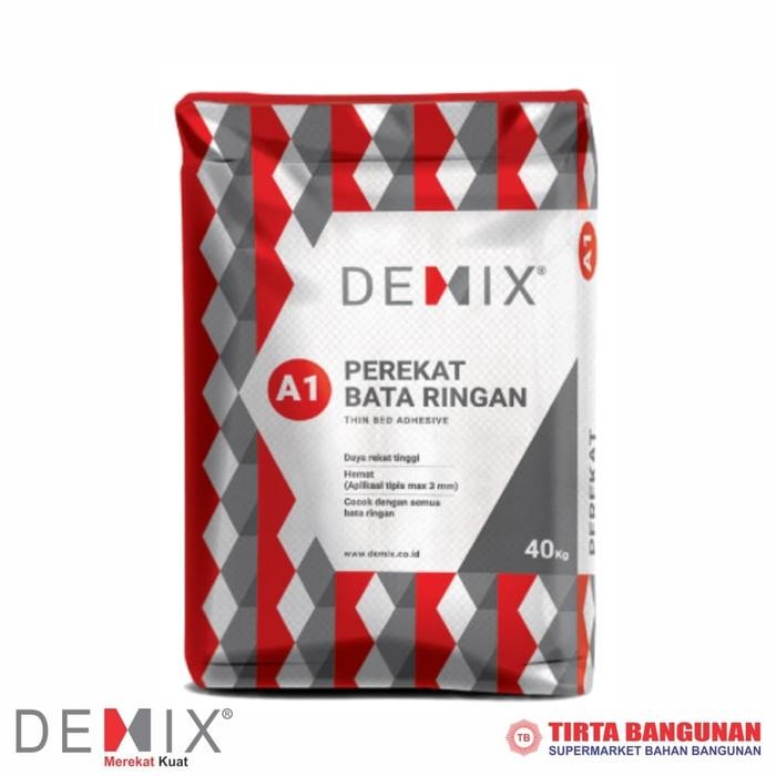DEMIX A1 PEREKAT BATA RINGAN MORTAR INSTAN PEREKAT BATA RINGAN HEBEL DAN ROSTER 40KG