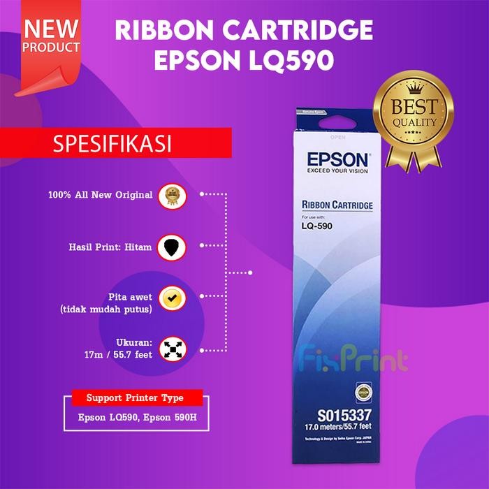 Epson LQ-590 LQ-590H Ribbon Catridge Original LQ590 LQ590H Pita Hitam