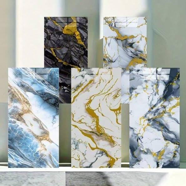 PAKET 5 LEMBAR WALLPAPER DINDING VINLY STICKER DINDING MARBLE
