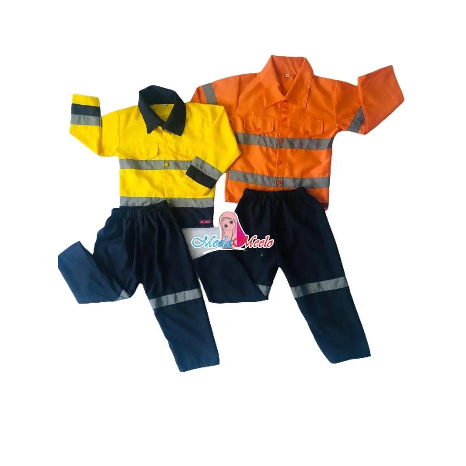 Terlaris Kostum Tambang Anak Laki Laki Baju Seragam Proyek Batu Bara Baju Safety Fashion Best seller