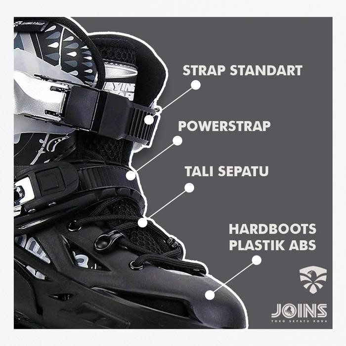 Sepatu Roda Inline Skate Junior Flying Eagle S6S Black