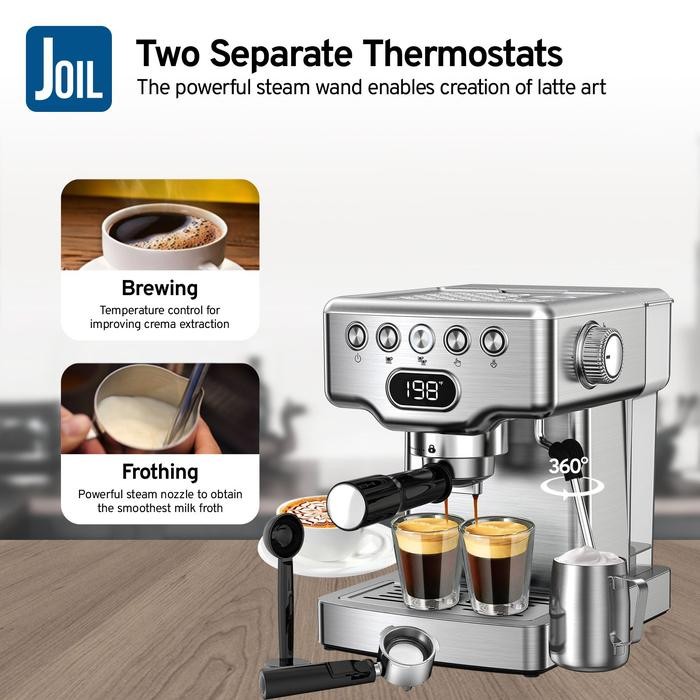 7icc- Joil Pressio Origin Mesin Kopi Espresso Machine Rumahan Brewing Pressure15 Bar - Ep1