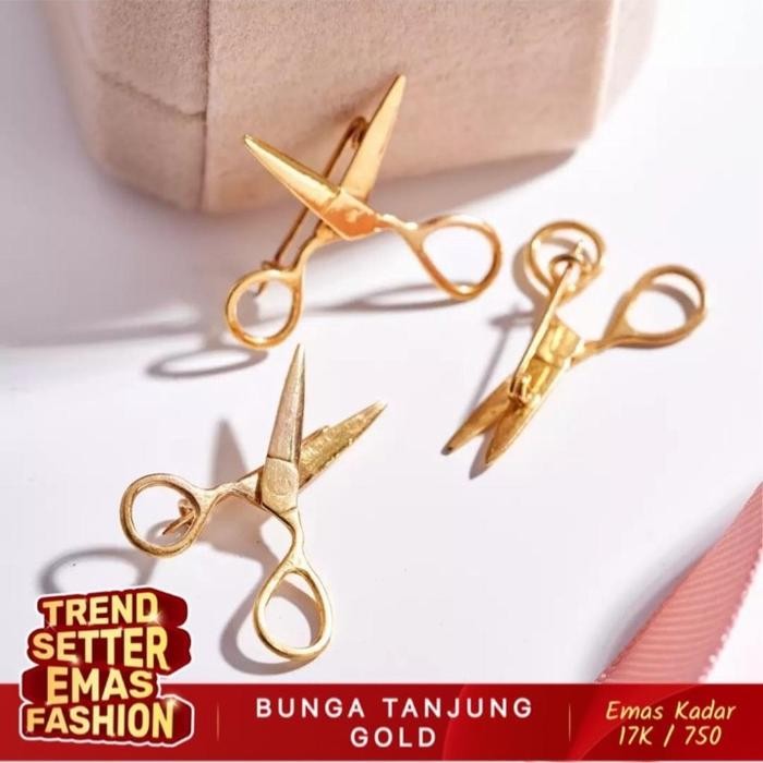 ASLI BROS PENITI GUNTING - EMAS 17K - BUNGA TANJUNG GOLD READY STOCK