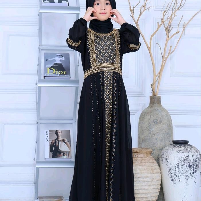 tci0- Gamis Abaya Anak Cindy~Baju Mewah Elegan Nyaman Dipakai Cocok Buat Acara Pesta