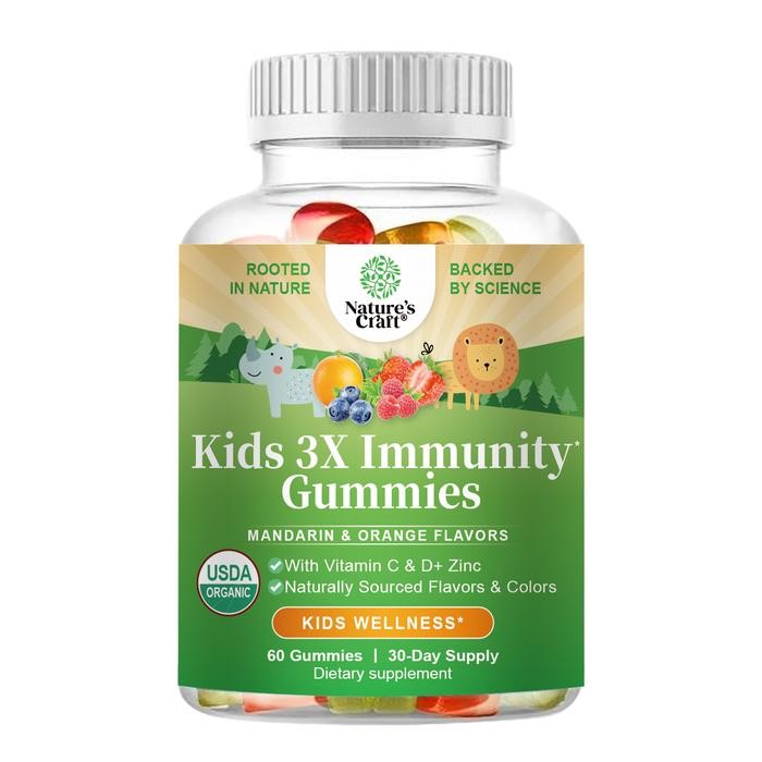 ORIGINAL Natures Craft Kids 3X Immunity Gummies With Vitamin C & D + Zinc