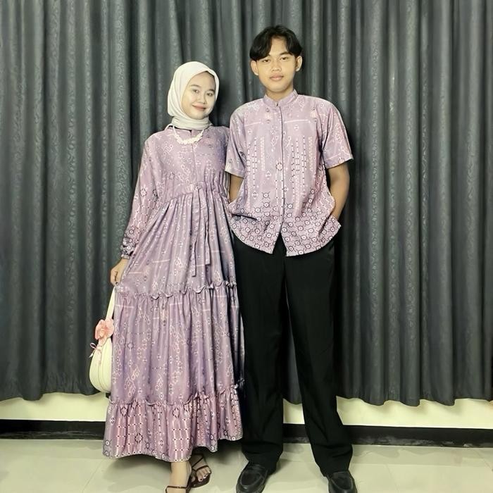 ypa5- Amara Couple Pasangan Kondangan Gamis Simpel Elegan Maxmara Luxury