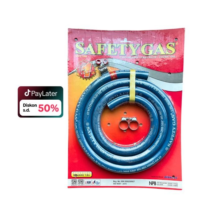 ORIGINAL SELANG KOMPOR GAS PAKET SAFETY GAS BAJA, SELANG DIRAJUT KAWAT BAJA, BISA ] READY STOCK
