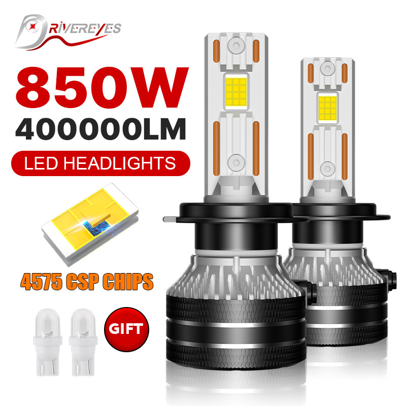 DRIVEREYES H7 H4 H11 Led Lamp Double Copper Tube Led Lights 4575 CSP