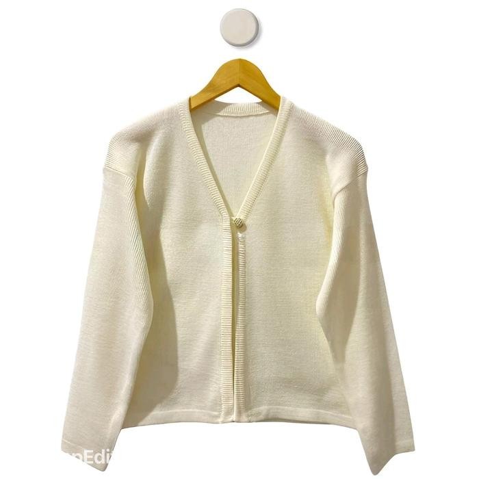 Malika Cardigan Rajut Crop Kancing 1 Outer Rajut Atasa Wanita Korean Style Kardigan Top Atasan