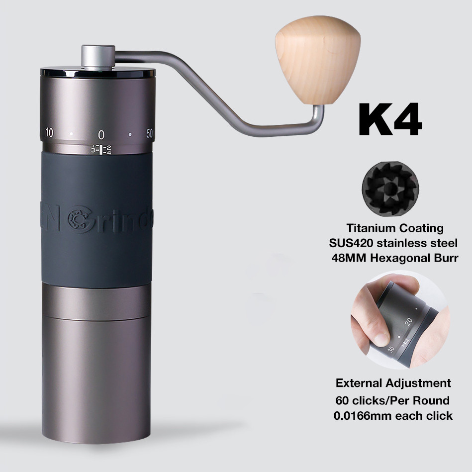 Kingrinder K2 / K4 / K6 Manual Coffee Grinder Portable Hand Mill 48mm SUS420 Stainless Steel Burr Gr