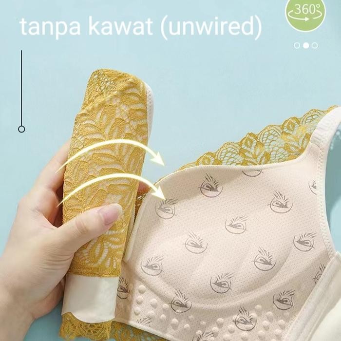 [VIMISU]Bra Wanita Cup Latex/Push Up Bra Wanita Bahan Polos Renda Katun Tebal Bh Nyaman Cantik Busa