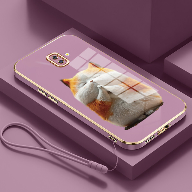 Casing Untuk Samsung Galaxy J6 Plus 2018 J6 Prime 2018 J4 4G J2 4G Case Casing HP Softcase Tali gant