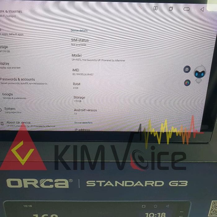 Head Unit Android Orca 10 inch OEM HRV Soket pnp