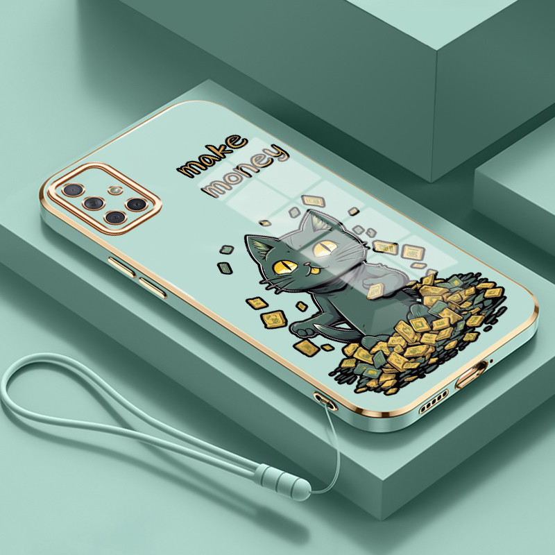 Casing Untuk Samsung Galaxy A71 Case Casing HP Softcase Tali gantungan berlapis silikon mewah Kasing