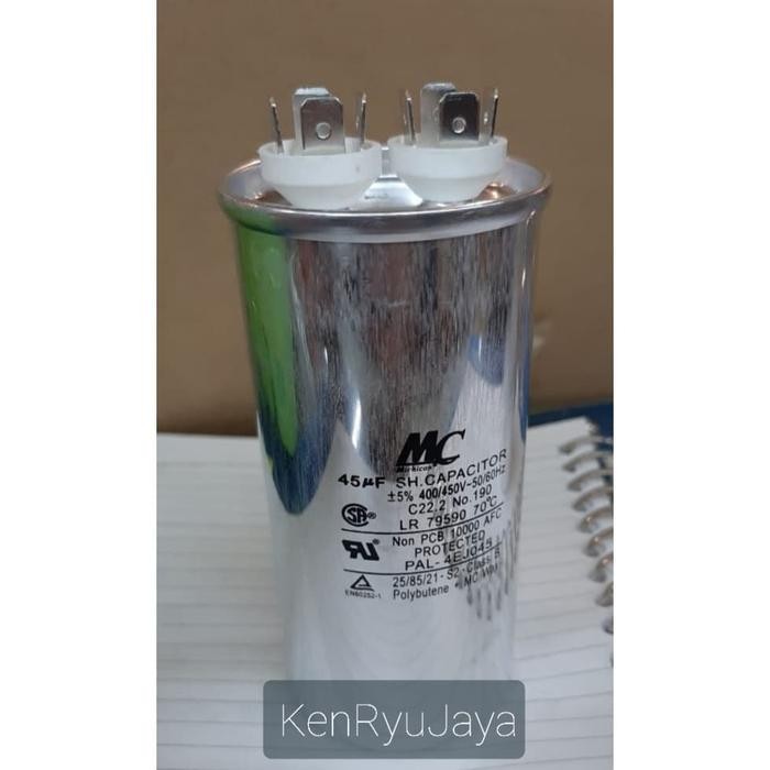 Kapasitor (Capacitor) AC 45uf 400/450 Vac MC
