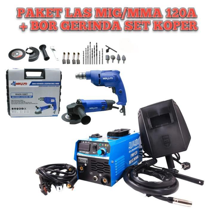 Mesin Las Mig 120A Welding Machine IGBT DC Inverter Las Listrik 3in1 Mesin Las Travo Tanpa Gas MIG /