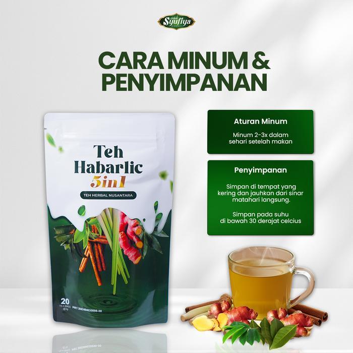 Teh Rimpang Herbal Habarlic 5In1 - Jahe Merah, Sereh, Kayu Manis, Daun Sirsak, Daun Salam, Teh Hitam