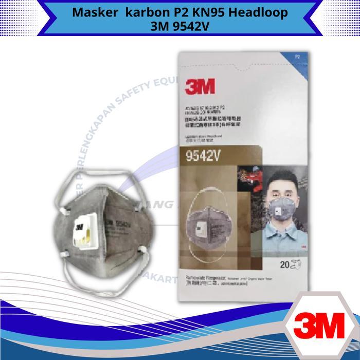 MASKER KN95/N95 3M 9542V CARBON ACTIVE HEADLOOP - ORIGINAL