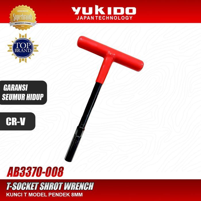 Yukido Kunci T Mini Pendek 8mm CR-V Chrome Vanadium - Kunci Shock Socket T Short Handle