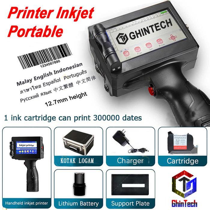 Mesin Tinta Printer Inkjet Genggam Portabel Printer Inkjet Tanggal Otomatis Printer Label Digital