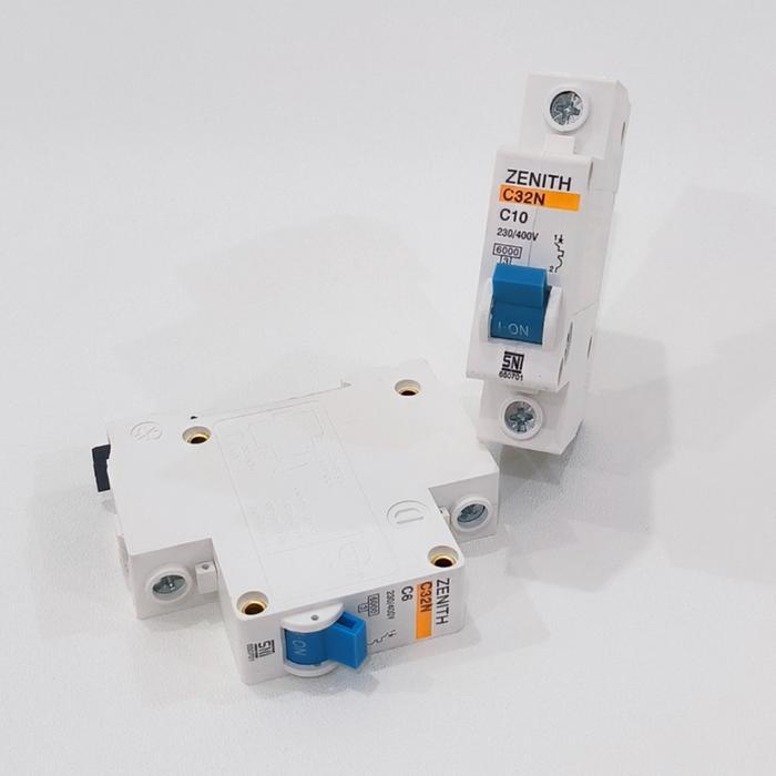 MCB LISTRIK ZENITH 1P 2A / MINI CIRCUIT BREAKER 2 AMPERE 1P 1POLE ZENITH