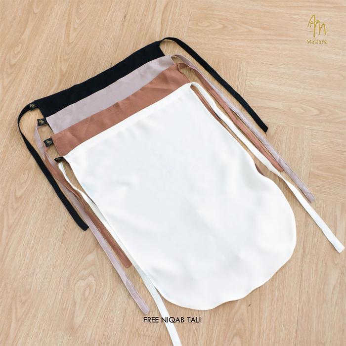 Maslaha Niqab Madeena French Khimar Bordir Long FK Instant Umroh Haji Shamira Stretch Kerudung Umrah